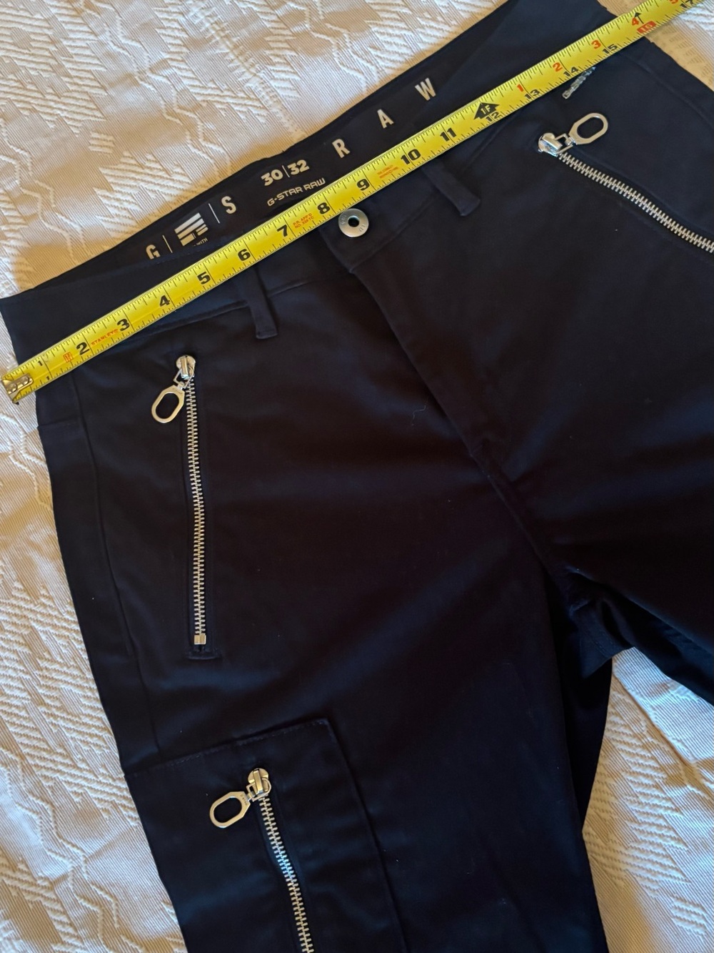 G-STAR “BIKER SKINNY CARGO PANTS” DARK BLACK MOTO JEANS sz 30/32 or  SZ 6/8 NEW! - Picture 12 of 17